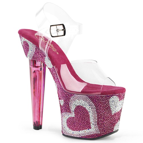Pleaser Lovesick-708HEART Sandals | 8 / Pink