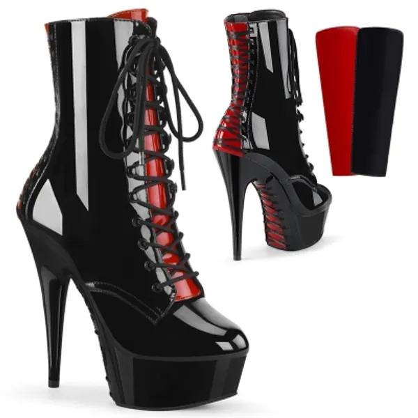 Veterlaarsjes met hak en corset op de achterkant | Verwisselbare tong voor