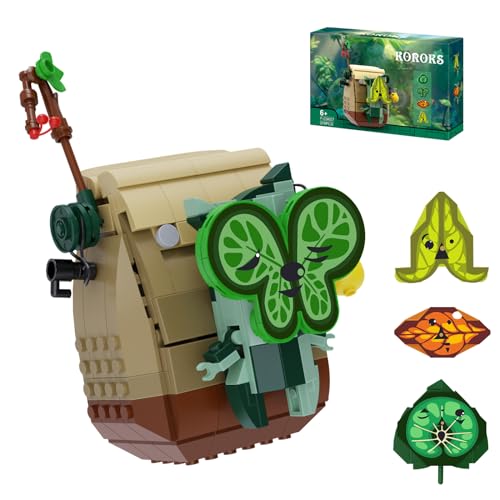 VLOTVFP Korok Building Block for Fans Adults Collect Gifts, BOTW Game Can Replace 4 Different Face Shapes, Breath of The Wild Cute Toy Model Children Educational Gift 2024 New (376 Pcs) - White