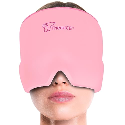TheraICE Migraine Relief Cap, Soothing Headache Ice Pack Mask Products, Cooling Gel Hat, Face Cold Compress Head Wrap for Tension Headache Relief, Stress & Hangover Migraine Headache Relief Cap Mask - Original BCA - 1.0