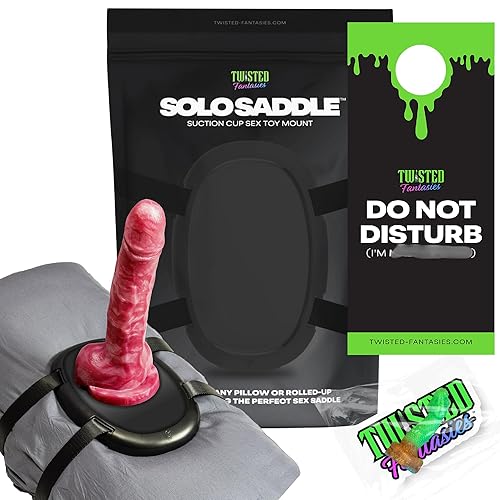 Twisted Fantasies Solo Saddle - Suction Cup Dildo Mount – Strap on a Pillow or Towel, Sex Chair Swing, Dildo Holder, Platform Base for Adult Sex Toys - Black - Black