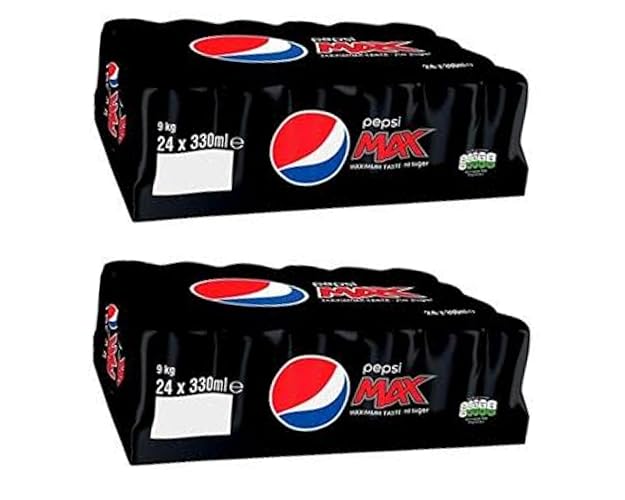 Pepsi Max - Zero Sugar Cola Drink 330ml Cans (Pack of 48) | Sugar-Free Carbonated Soft Drink | Refreshing Pepsi Taste
