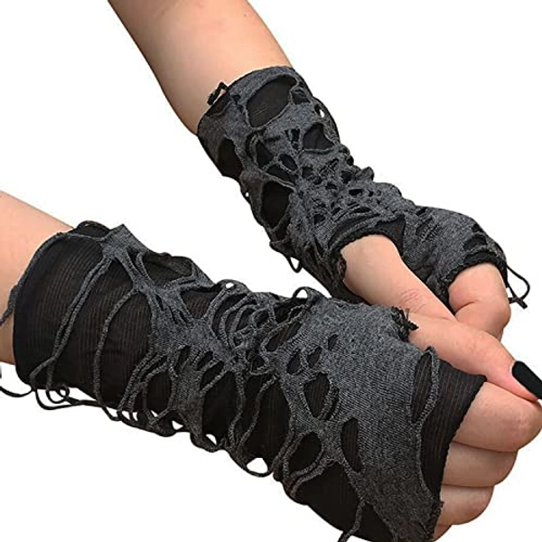 Arm Warmers Goth Alt Emo Scene Punk Accessories Fingerless Gloves for Cosplay Costume Y2k Gyaru Harajuku Egirl Arm Sleeve