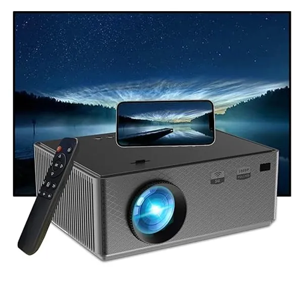 Beamer 5G WiFi Bluetooth Projektor, Full HD 1080P Projektor Kino 4K 8500L Oudoor Mini Projektor tragbar kompatibel mit TV Stick Laptop Tablet PC Schwarz