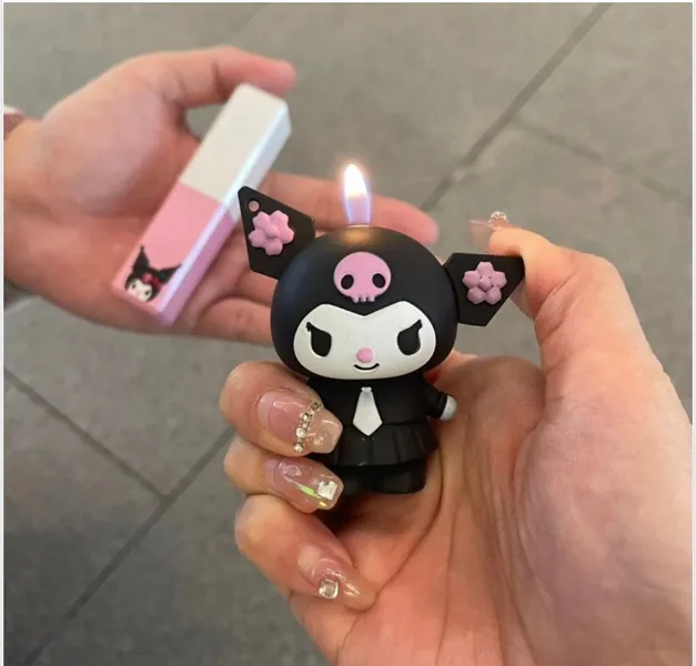 KUROMI, Sanrio Lighter, Kuromi My Melody, Kawaii Anime Figure Cute Lighter, Hello Kitty Lighter, Gifts for Girls