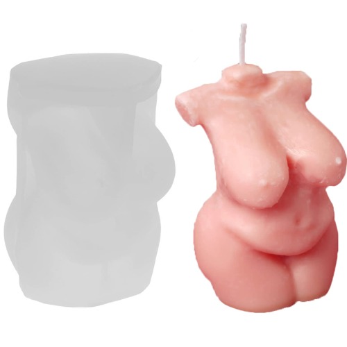 ONNPNN Sex Woman Silicone Molds, Human Body Candle Mould, 3D Nude Female Clay Mold, Naked Fat Females Clay Soap Mould for Resin Pendant Plaster Carving DIY Candle Making Epoxy Resin Artworks (A) - 