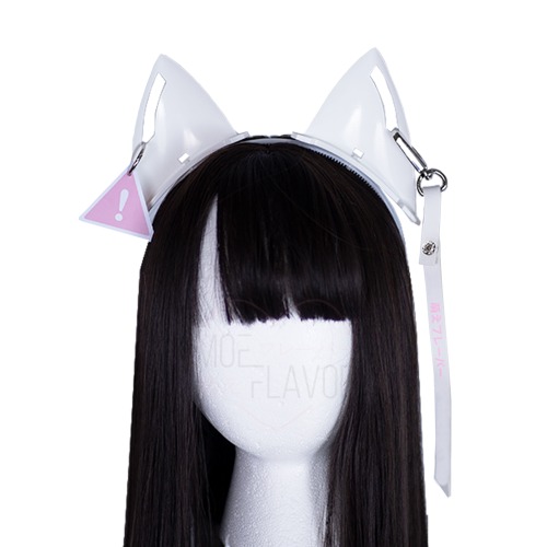 DANGER Cyber Cat Headband - White & Pink