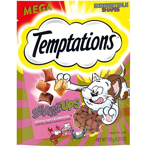 Temptations ShakeUps Crunchy and Soft Cat Treats Crustacean Celebration Flavor, 5.29 oz. Pouch - Crustacean Celebration - 5.3 Ounce (Pack of 1)