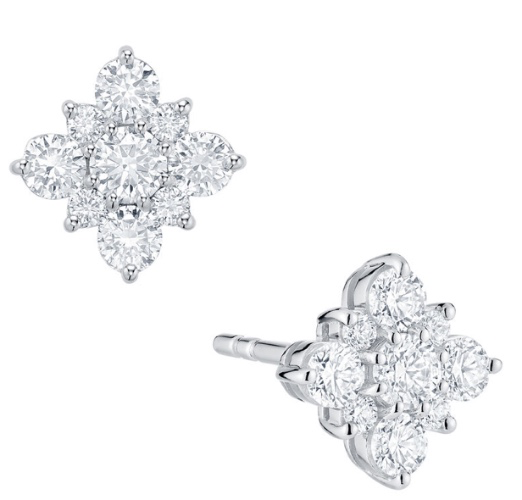 Birks Snowflake® Diamond Square Cluster Stud Earring