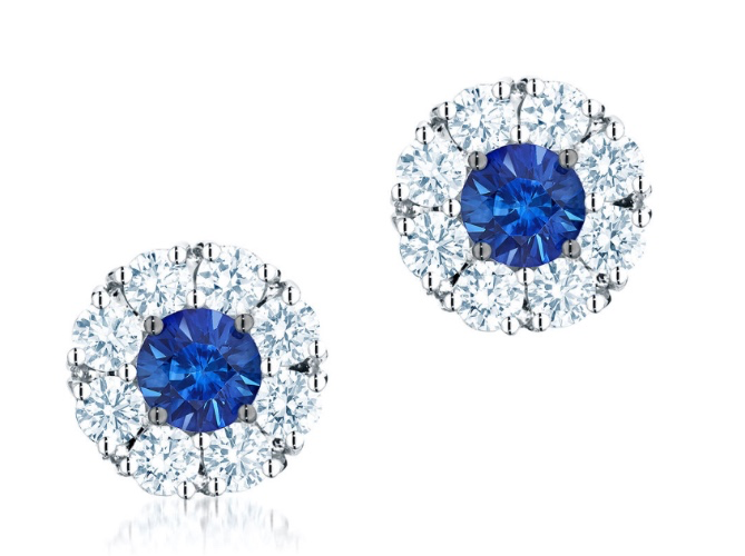 Birks Snowflake® Cluster Diamond Earrings with Sapphire