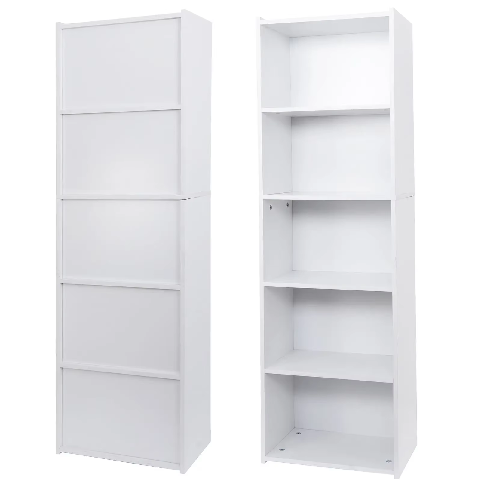 Gabinete de almacenamiento de exhibición blanco con 5 estantes, estantería para el hogar y la oficina, estante ajustable, organizador de almacenamiento, color blanco - AliExpress 
