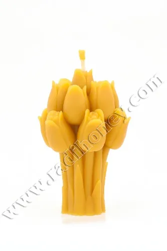 Восъчна свещ букет лалета | Пчеларска ферма Ради - Вкусният български мед!