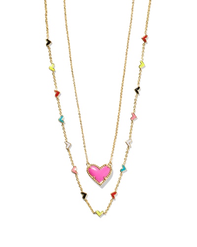 Heart Necklace Layering Set