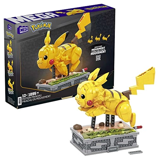 MEGA Pokémon Action Figure, Motion Pikachu Pokemon, Building Toys for Kids and Adults, Collectible Character Model with 1095 Movable Pieces, Toy for Ages 12 and Up, HGC2
