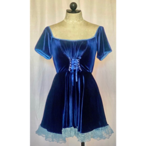 The Kate Dress in Blue Velvet | customizable