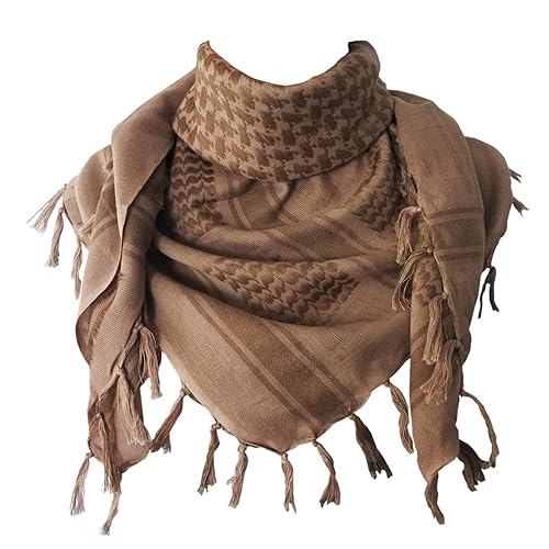 Explore Land Cotton Military Shemagh Tactical Desert Keffiyeh Scarf Wrap - Sand