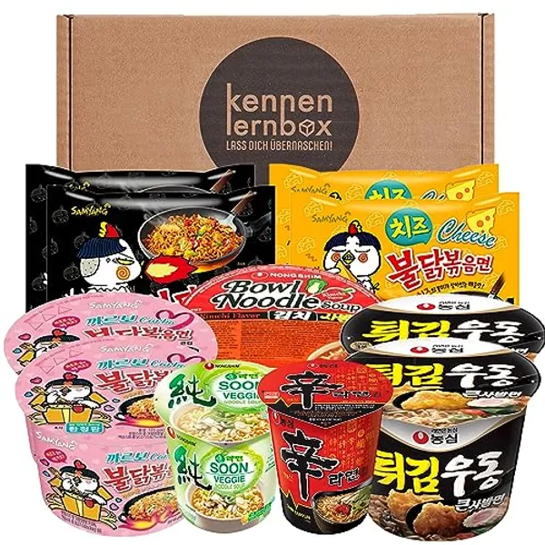 Kennenlernbox | Koreanische Ramen Mix mit 11 Koreanischen Instantnudeln Mischung zum probieren