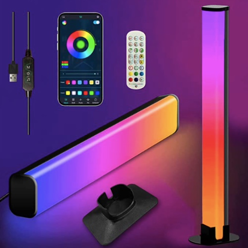 Amazon.com: 2 Pack LED RGB Light Bar Dimmable Color Changing Rainbow Streamer Game Smart Light with Music Sync, APP Bluetooth Controlled TV Ambient Backlight, 2 pcs 