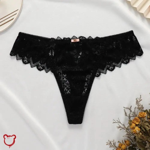 Cute Lace Black Undies - Black / XL(waist 80-90cm) / 1pc