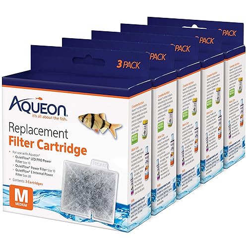 Aqueon Aquarium Fish Tank Replacement Filter Cartridges - 15 pack - Large - 15 pack