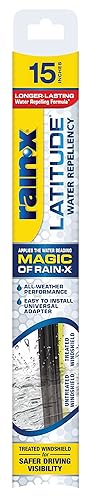 Rain-X 5079273-2 Latitude 2-In-1 Water Repellent Wiper Blades, 15 Inch (Pack Of 1), Automotive Replacement Windshield Wipers With Patented Repellency Formula. - 15" - Latitude Water Repellency