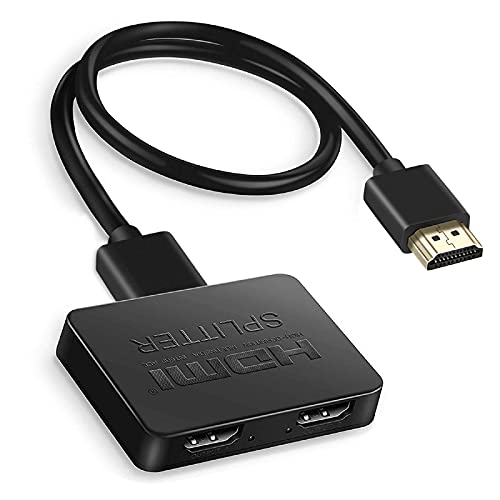 avedio links HDMI Splitter 1 in 2 Out【with 4ft HDMI Cable 】 4K HDMI Splitter for Dual Monitors Duplicate/Mirror Only, 1x2 HDMI Splitter 1 to 2 Distributor for Full HD 1080P 3D, 1 Source to 2 Displays - 1x2 4K@30Hz