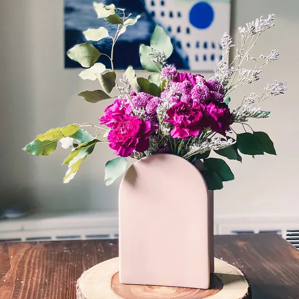 Rhapsody Studio Ceramic Vase - Peach Tall | Boho Vase Aesthetic Room Decor, Modern Vase , Home Decorations For Living Room, Ceramic Vases For Home Decor, Flower Vases , Vase Set For Neutral Home Decor - Peach Tall