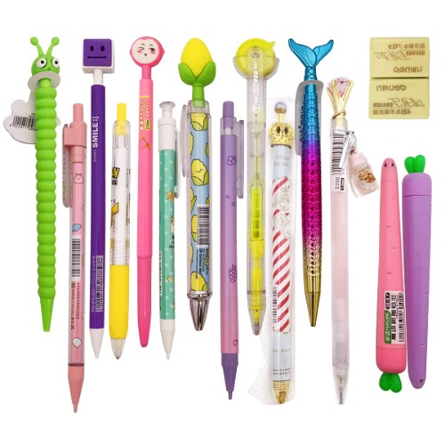 Jollin 12 Cute Korean Kawaii Mechanical Pencils With Erasers And Leading Refills Style Mixed - style mixed