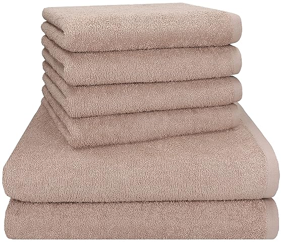 Betz Berlin 6er Set 2X Maxi Duschtuch 100 x 150 cm 4X Handtuch 50 x 100 cm 100% Baumwolle Farbe Cappuccino - Berlin - Cappuccino - Berlin