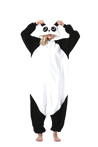 SAMGU Damen Jumpsuits Onesie Tier Unisex Kigurumi Schlafanzug Cosplay Kostüm Erwachsene Pyjamas Hoodie Halloween Fasching Herren Sleepwear - Kungfu Panda - L