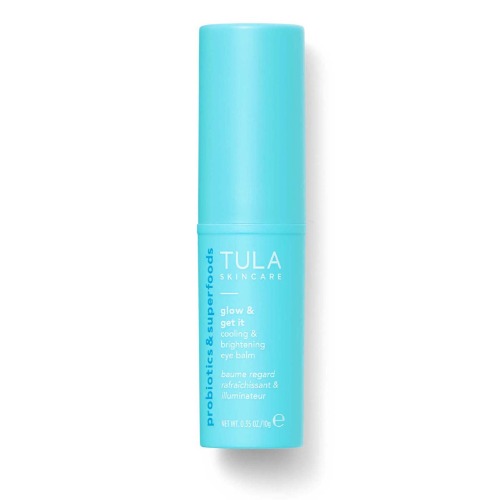 (Original) - TULA Probiotic Skin Care Glow & Get It Cooling & Brightening Eye Balm Dark Circle Under Eye Treatment, Instantly Hydrate and Brighten Undereye Area, Portable and Perfect to Use On-the-go 10ml