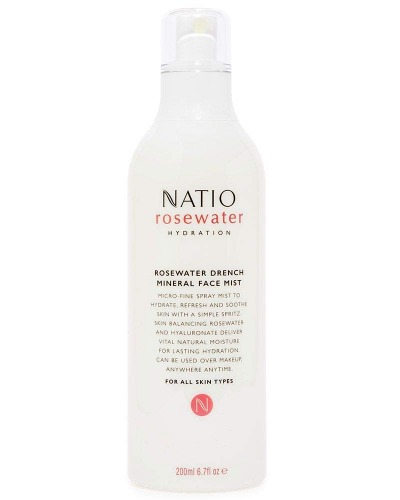 Natio Rosewater Hydration Drench Mineral Face Mist 200 ml, 200 ml