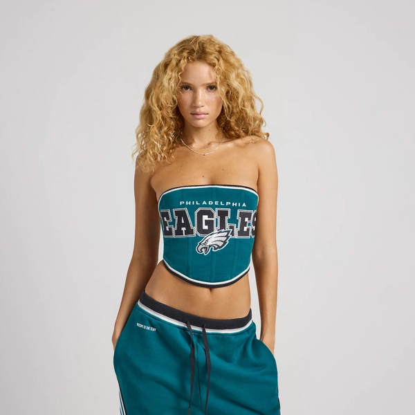 Women's Dark Green Philadelphia Eagles Fleece Corset