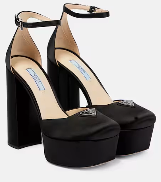 Satin platform pumps 10./5 or 11
