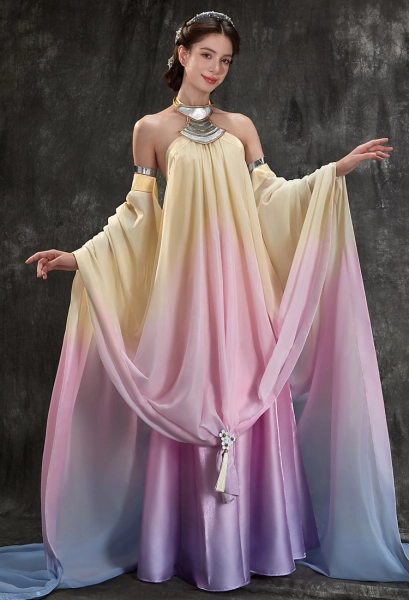 Star Wars Amidala Cosplay Costume Halter Dress with Headpiece and Arm Band