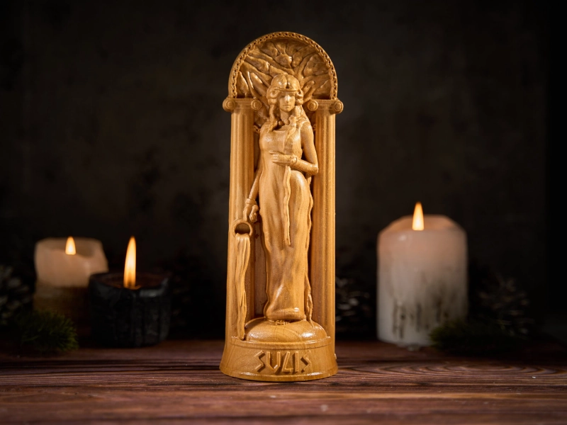 Sulis Minerva Roman Goddess, Sulis Minerva Roman Figure, pagan statue, roman statue, roman goddess, pagan altar