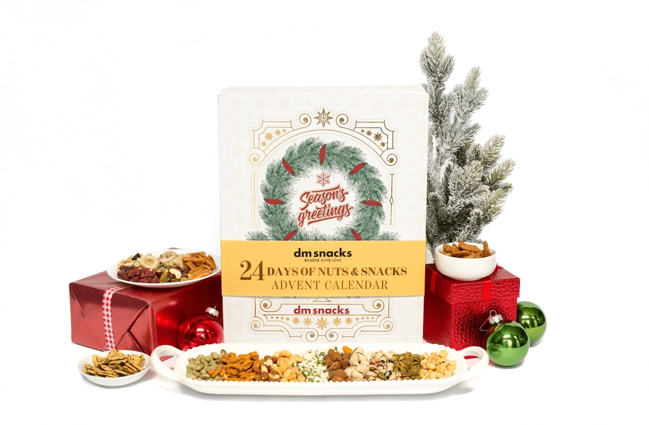 24 Days of Gourmet Nuts & Snacks Advent Calendar – Premium Holiday Gift with Trail Mix, Cashews & More