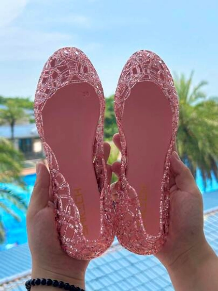 Pink jelly flats 