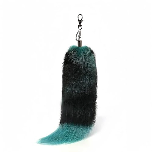 Iivos Fluffy Therian fox Tail Keychain - Soft Fur, Realistic Colors, Durable, Perfect for Cosplay, Renaissance Fairs