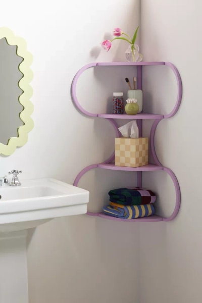 Lucie Wiggle Iron Corner Wall Shelf