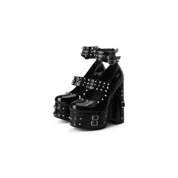 Frankie Hsu Black Goth Pumps