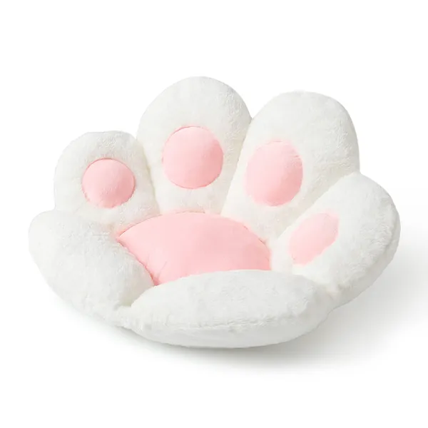 DITUCU Cat Paw Cushion Lazy Sofa Office Chair Cushion Bear Paw Warm Floor Cute Seat Pad for Dining Room Bedroom Comfort Chair for Health Building White（27.5x23.6inch） - White Small (Pack of 1)