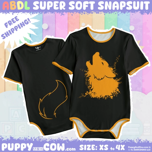 ABDL - LPK Snapsuit -  Woof (I think they mean FOX >:3) Splash - Orange