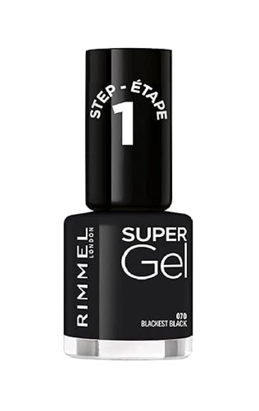 Rimmel - Vernis à Ongles Super Gel - Couleur et brillance - Longue Tenue - 070 Black Obsession - 12ml