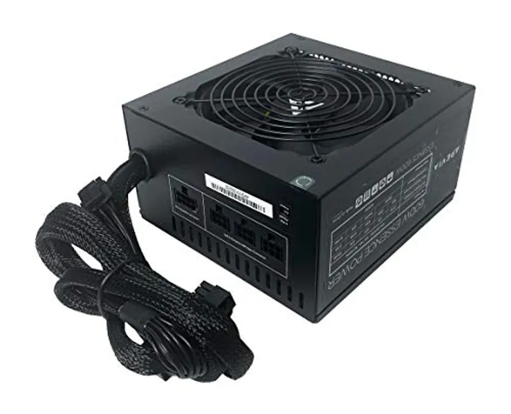Apevia ATX-ES600W Essence 600W ATX Semi-Modular Gaming Power Supply with Auto-Thermally Controlled 120mm Black Fan, 115/230V Switch, All Protections