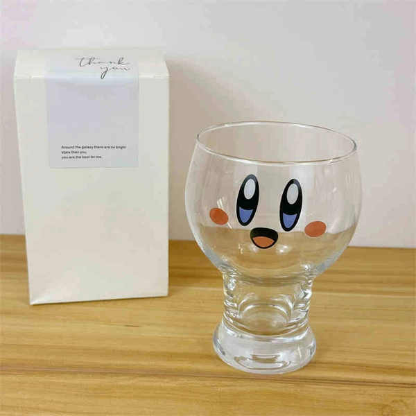 1PC Kirby Beer Glass Kawaii Kirby Highball Glasses Cup 450ml - A