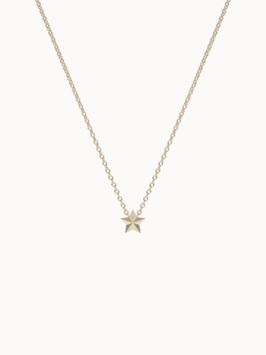 Solid Gold Star Necklace - Yellow Gold