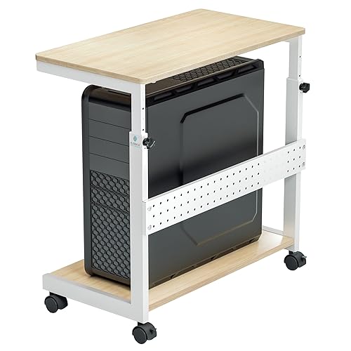 EUREKA ERGONOMIC Computer Tower Stand, Height Adjustable PC Stand,2-Tier ATX-Case CPU Holder Home Office Gaming Accessories with Rolling Wheels & Mouse Pad,Maple - Maple