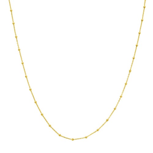 Gold Saturn Necklace - 14K Yellow Gold / 18"