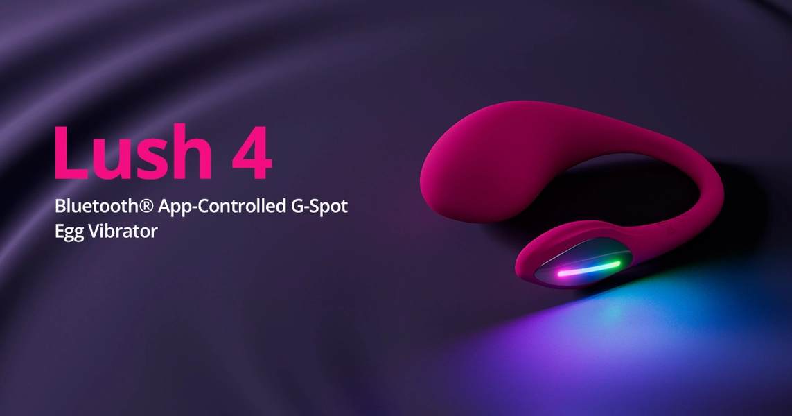 Lovense Lush 4: Best Interactive Long-Distance Remote Control G-Spot Vibrator with Emo LED Light